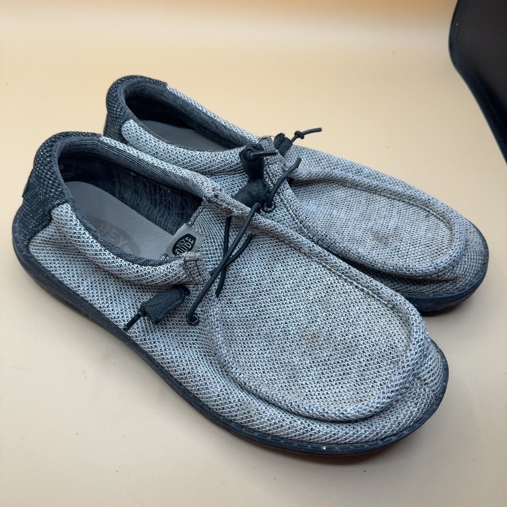 Hey Dude Wally Stretch Poly Slip-On Loafer Dark Grey Men's Size 12
